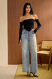 Gyaru knitted bra top with sleeves