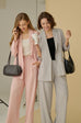 Élune double breasted blazer in grey