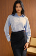 Spring date silky shirt in blue