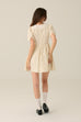 Cute mood puffy sleeves dress in floral print