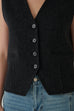 Chic Structure Vest Wool Suit in Black