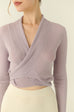Cooling knit from tie cardigan in purple