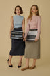 Finest look Wool blend midi skirt with belt in grey