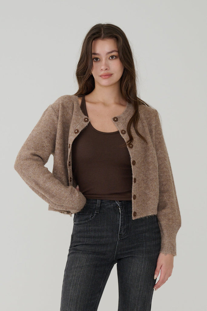 Wool Blend Two Ways Button Down Cardigan