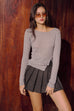 Sweet girl pleated skirt in grey