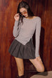 Sweet girl pleated skirt in grey