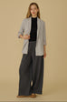 Wool blend elastic waist pants in grey