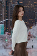 Reindeer Cable Knit Top in White