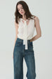 Tie me softly knit tank in white