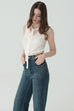 Tie me softly knit tank in white