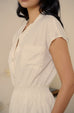 Let me fall elastic midi dress in beige