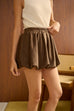 Suede bubble skirt