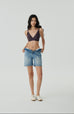 City steps denim shorts