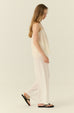 Embroidered cotton top in white