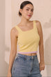 Honey pop knit tank top in yellow
