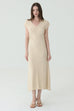 Sour cream knit dress in Beige
