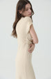 Sour cream knit dress in Beige