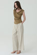 Ease knot sleeveless top in mocha