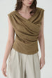 Ease knot sleeveless top in mocha