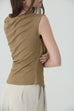 Ease knot sleeveless top in mocha