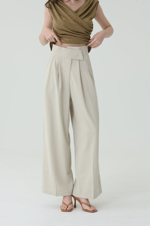 Twist hem pants in grey