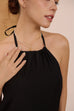 Girls date halter maxi dress in black