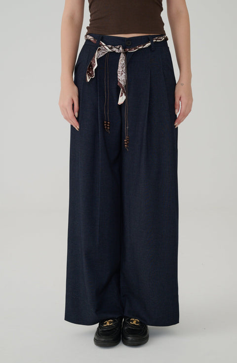 Enroute elastic waist pants in navy blue