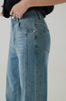 Double lined side split jeans