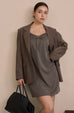 Take the lead stripe blazer in brown