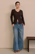 My boo V-neck cardigan in brown