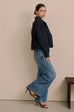 ZIP Minimal jacket in navy blue