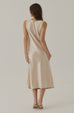 Litte luxury satin midi dress in champagne