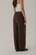 Fall for you elastic wide leg pants in brown