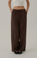 Fall for you elastic wide leg pants in brown