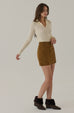 Brooklyn suede skort in caramel