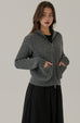 Chilly zip-up knitted jacket in grey