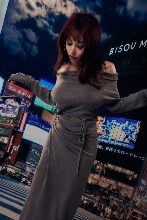 Midori x BisouBisou Obsession Knit Top in grey