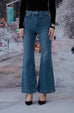 Jingle Bell Flared Jeans in Dark Blue