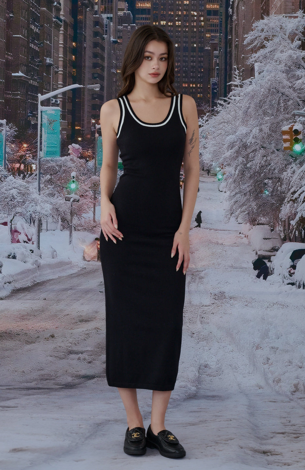 Xmas knit maxi bra Dress