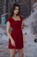Feel loved linen dress in red/white