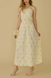 Menton lemon embroidery tutu maxi dress