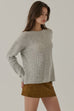 Milan cable knit 100% wool sweater in grey