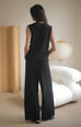 Gemma U neck knit top in black