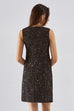 Midnight sequins tweed dress in black/white